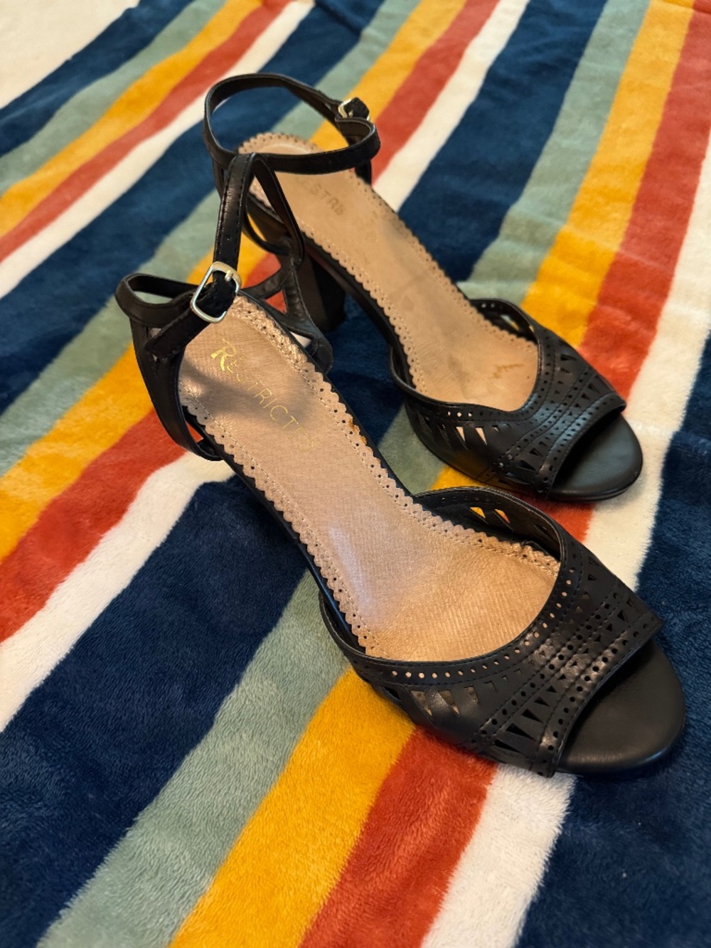 Restricted Peep-toe Ankle Strap Pumps